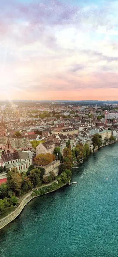 Basel Panorama Bei Abenddämmerung Basel Panorama At Dusk