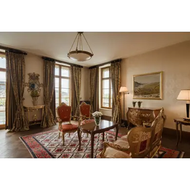 Les Trois Rois Zimmer River Suite Balcony